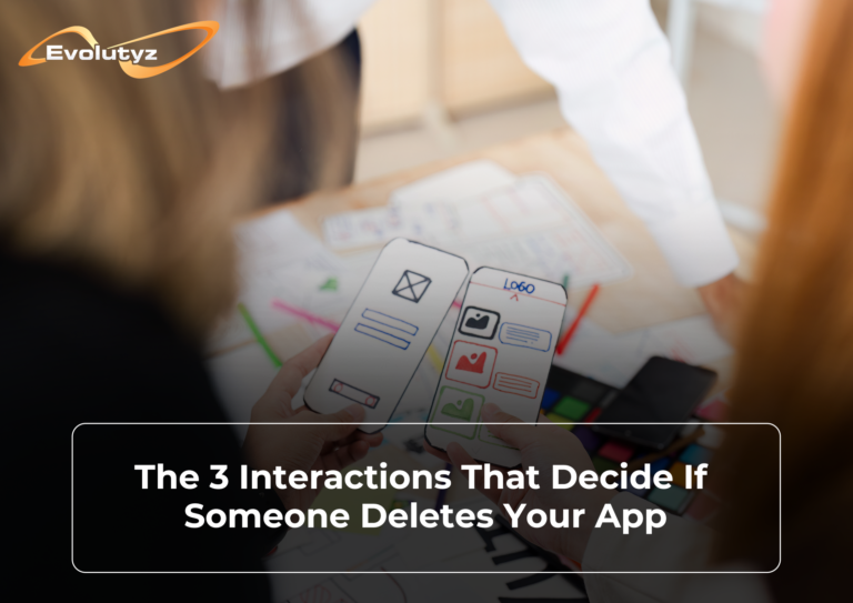"A hand hovering over a phone, deciding whether to delete an app.